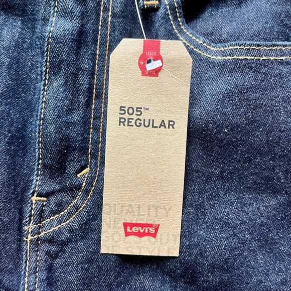 Levi’s 505 NWT 31W X 30L Dk Wash Jean Straight Leg Zip Fly Classic 5 Pocket - Picture 5 of 10